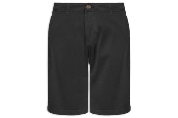 Shorts Masculino Chino Regular Fit Algodão - Preto