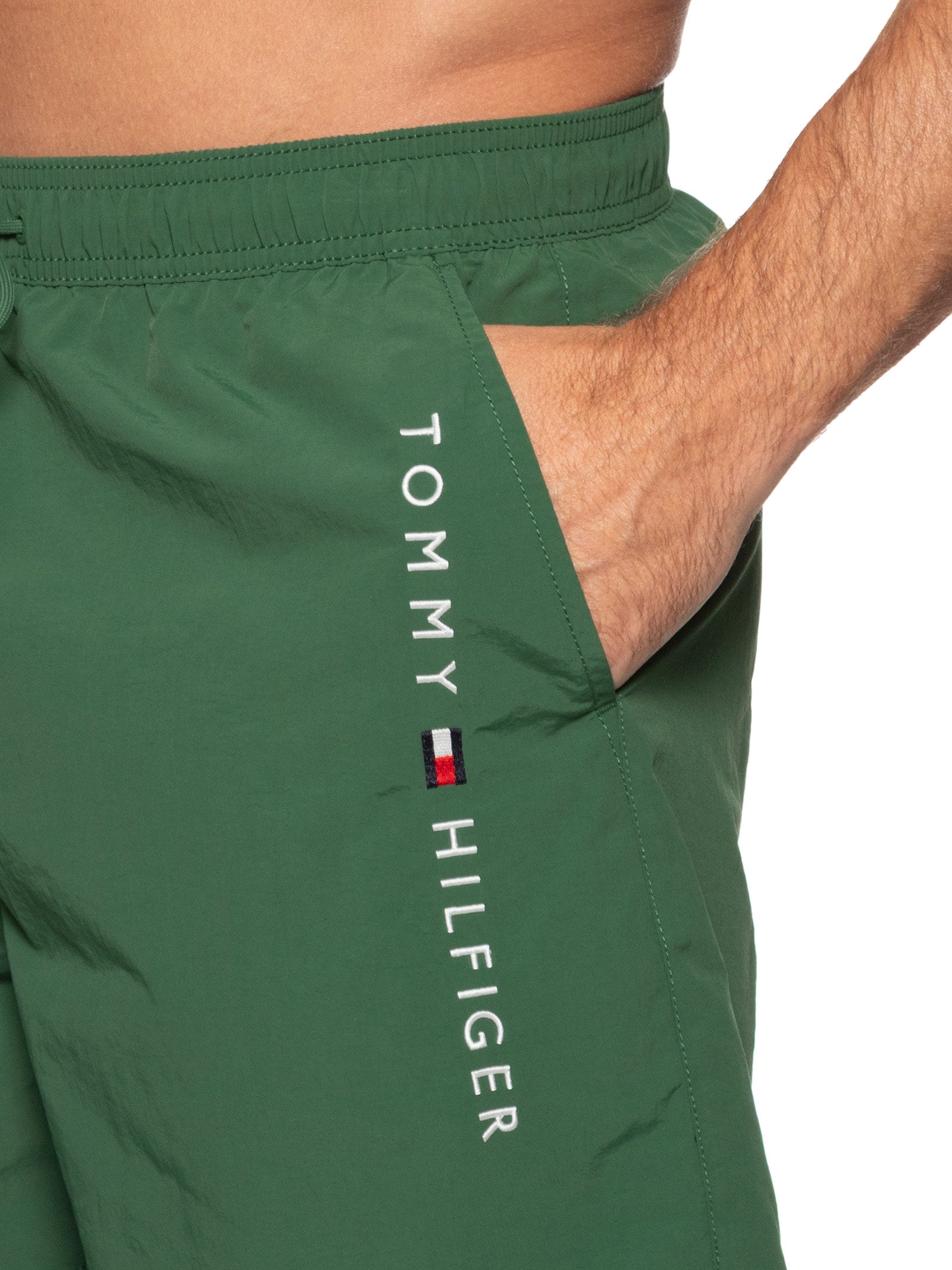 Shorts Masculino De Praia Bolso Com Zíper Verde Tommy Hilfiger