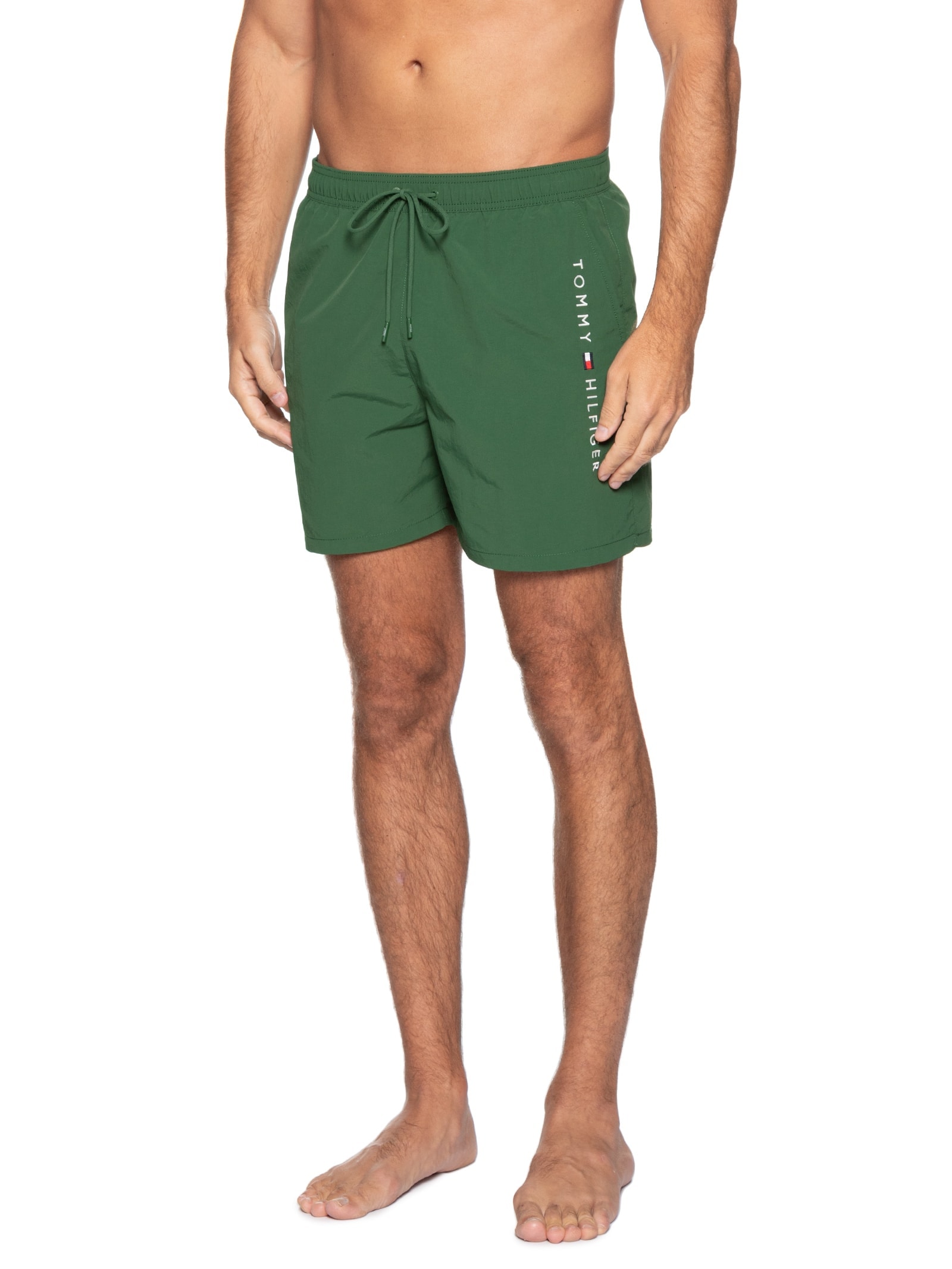 Shorts Masculino De Praia Bolso Com Zíper Verde Tommy Hilfiger