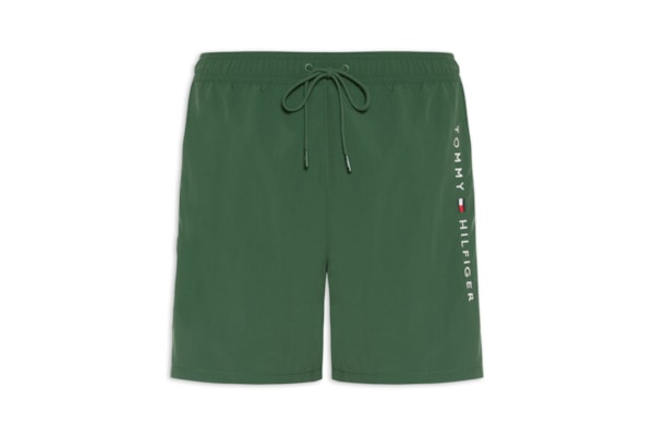 Shorts Masculino De Praia Bolso Com Zíper - Verde