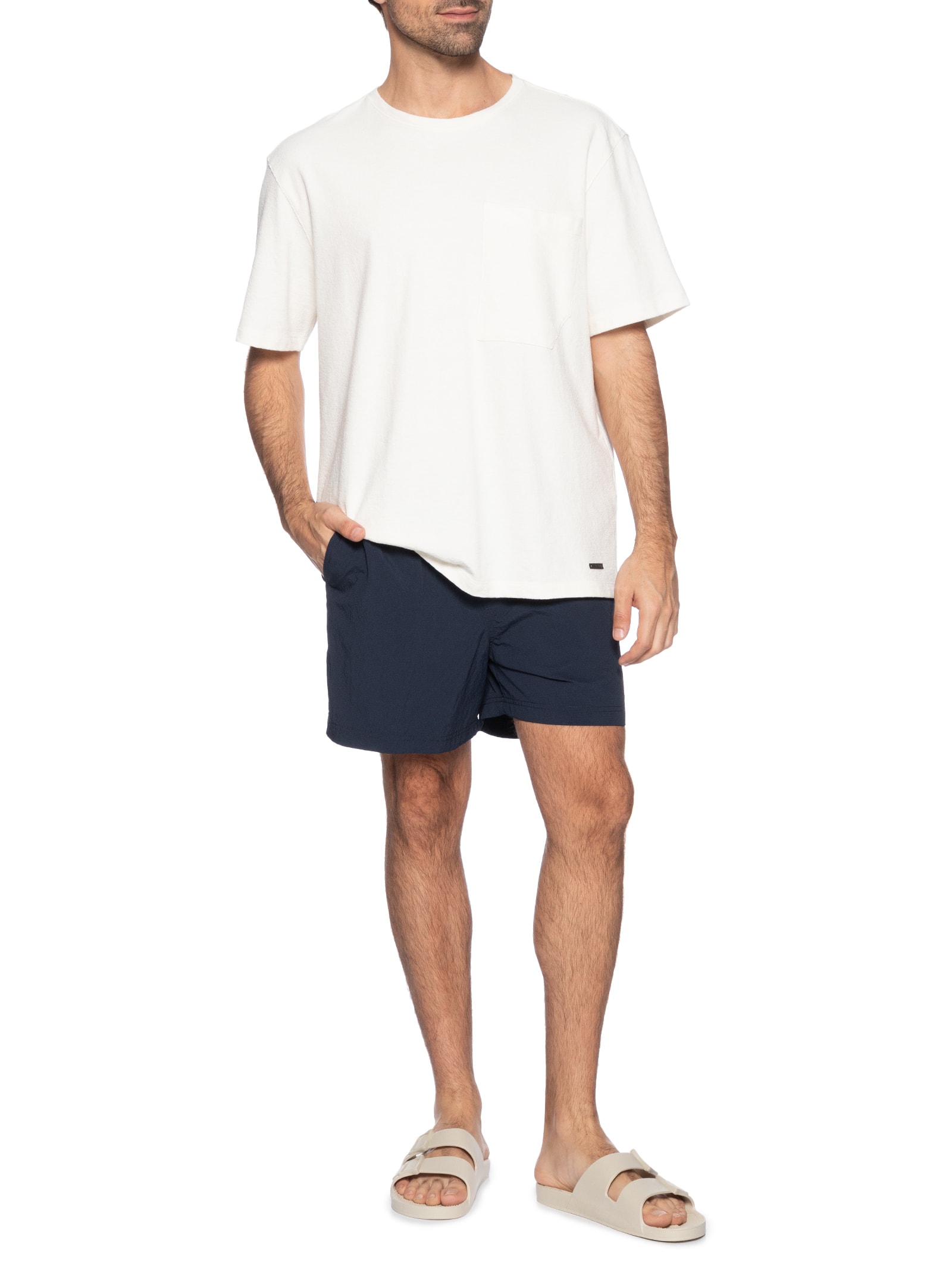 Shorts Masculino De Praia  Seersucker Azul Jack & Jones