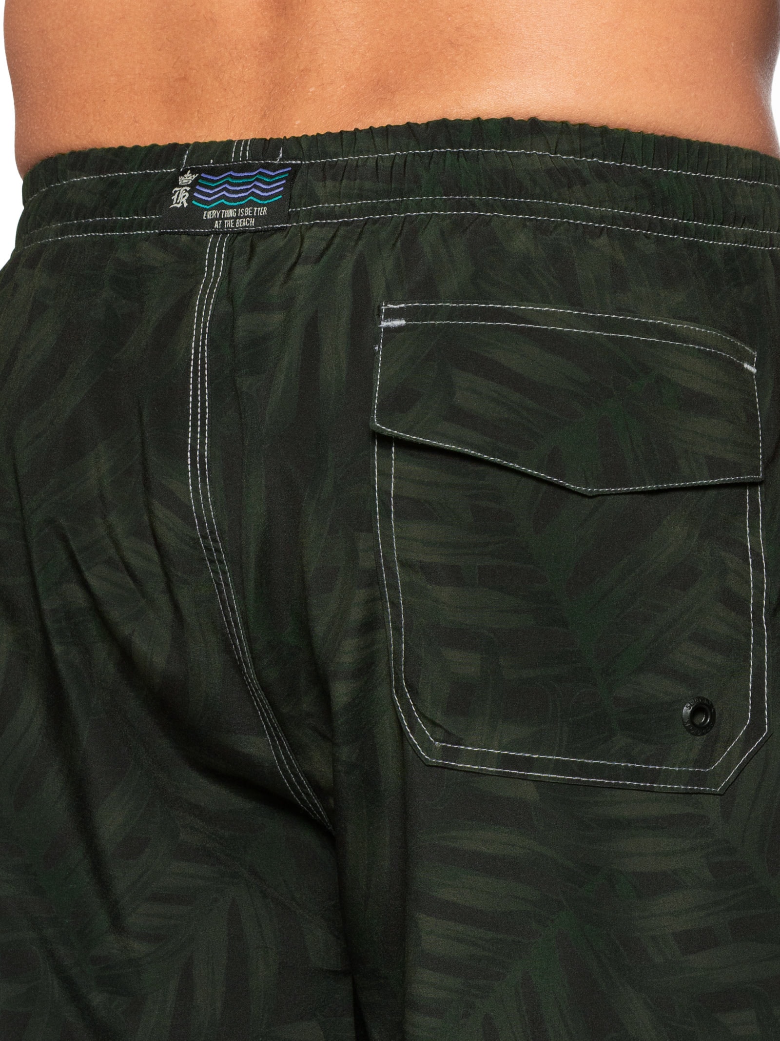 Shorts Masculino Praia Estampa Folhagem Camuflado Verde Sergio K
