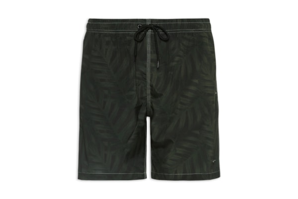 Shorts Masculino Praia Estampa Folhagem Camuflado - Verde