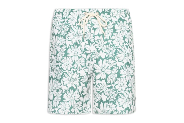 Shorts Masculino Praia Estampa Margarida Bicolor - Verde