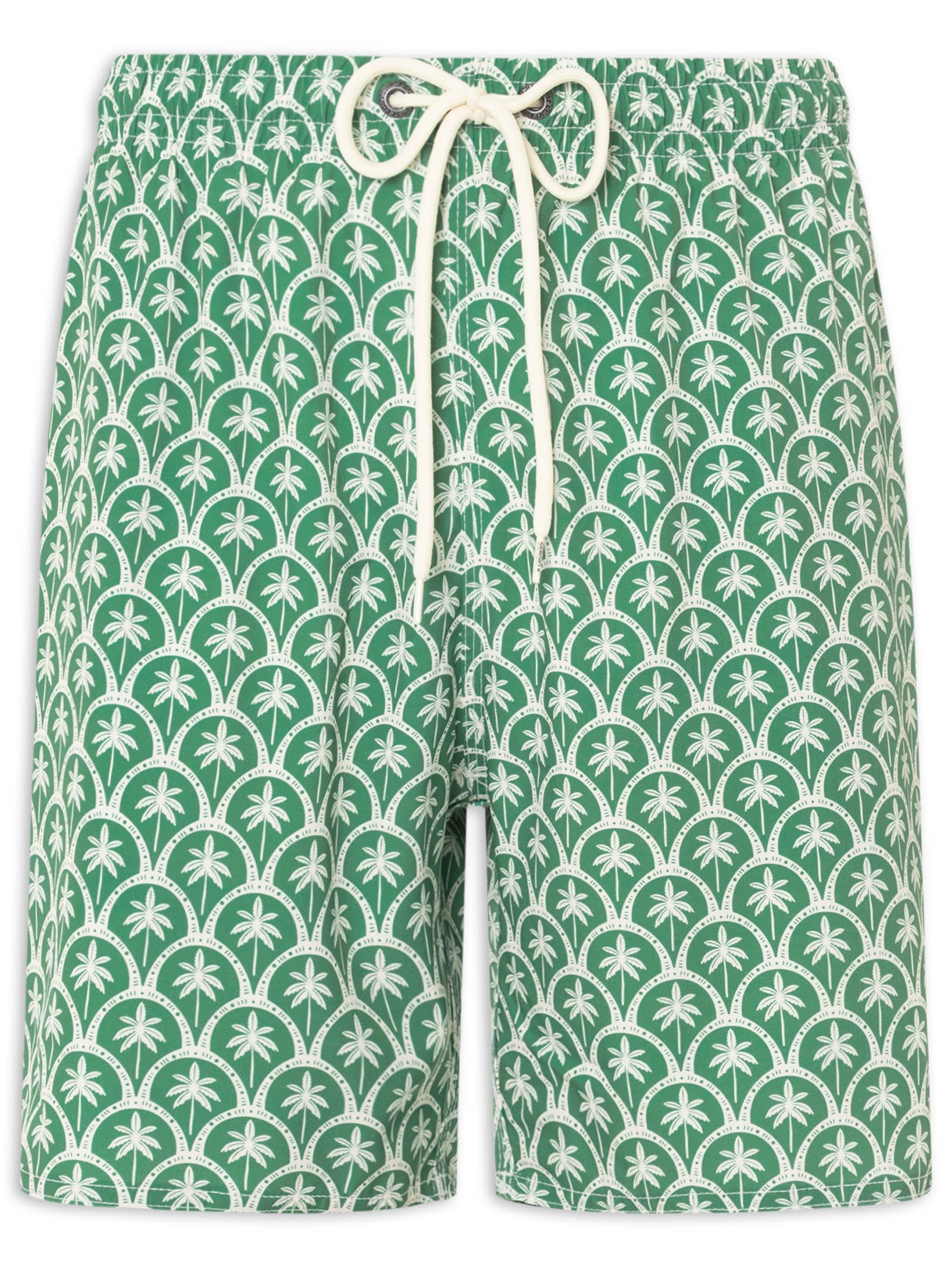 Shorts Masculino Praia Estampado Mosaico Palm  Verde Sergio K
