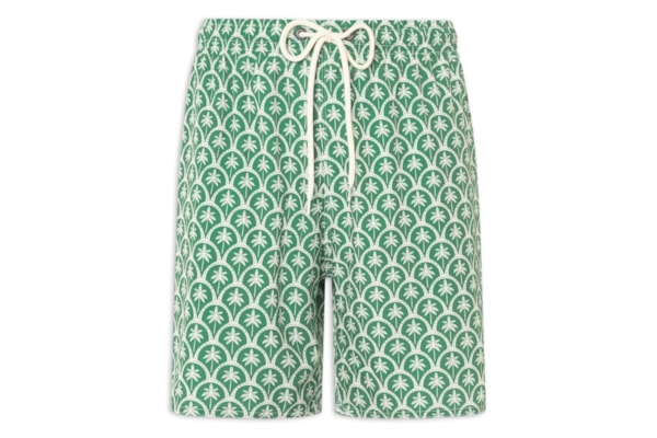 Shorts Masculino Praia Estampado Mosaico Palm  - Verde