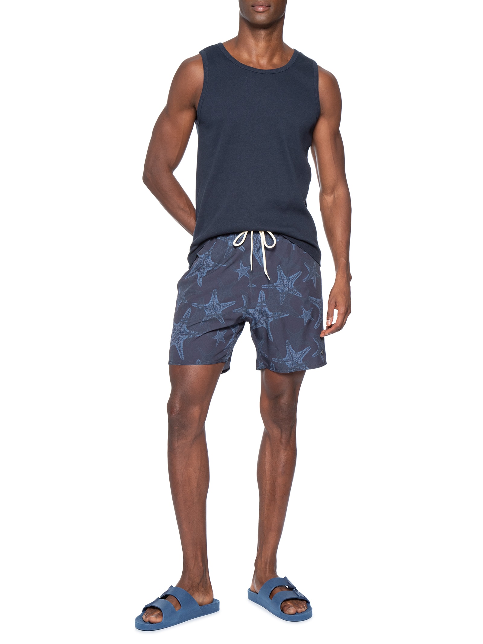 Shorts Praia Masculino Estampado Estrela Do Mar Azul Sergio K