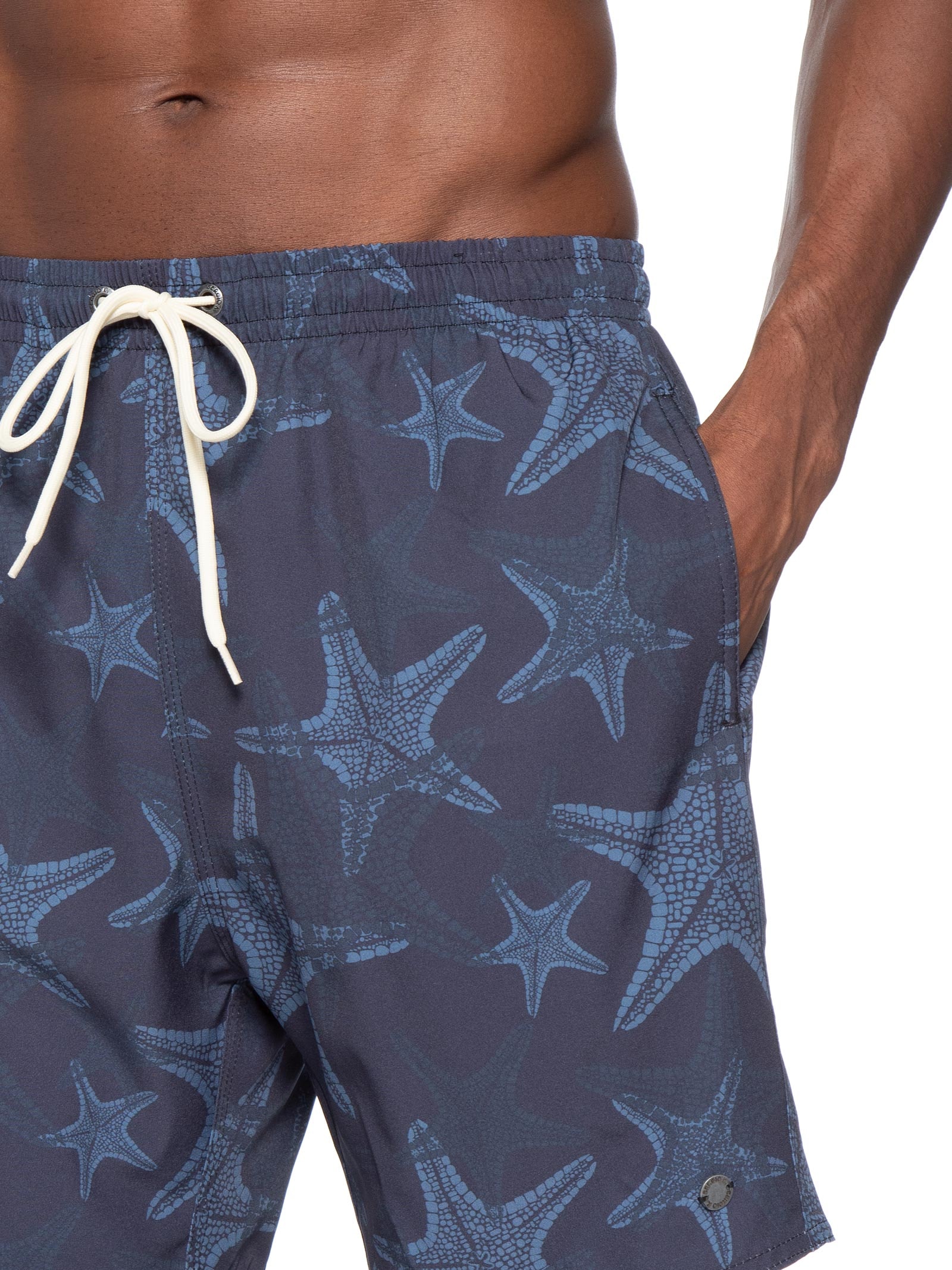 Shorts Praia Masculino Estampado Estrela Do Mar Azul Sergio K