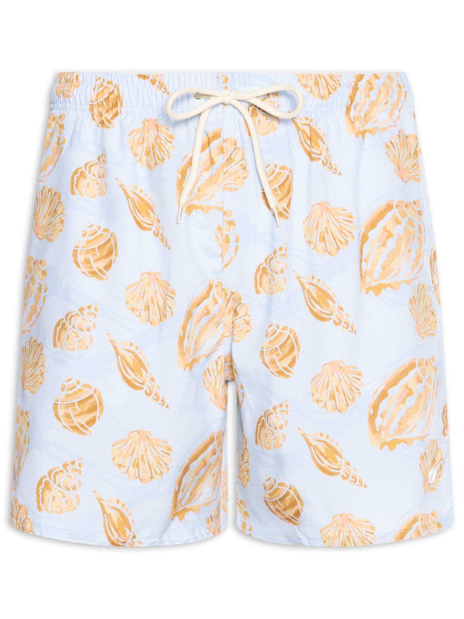 Shorts Praia Masculino Estampado Golden Shell Azul Sergio K