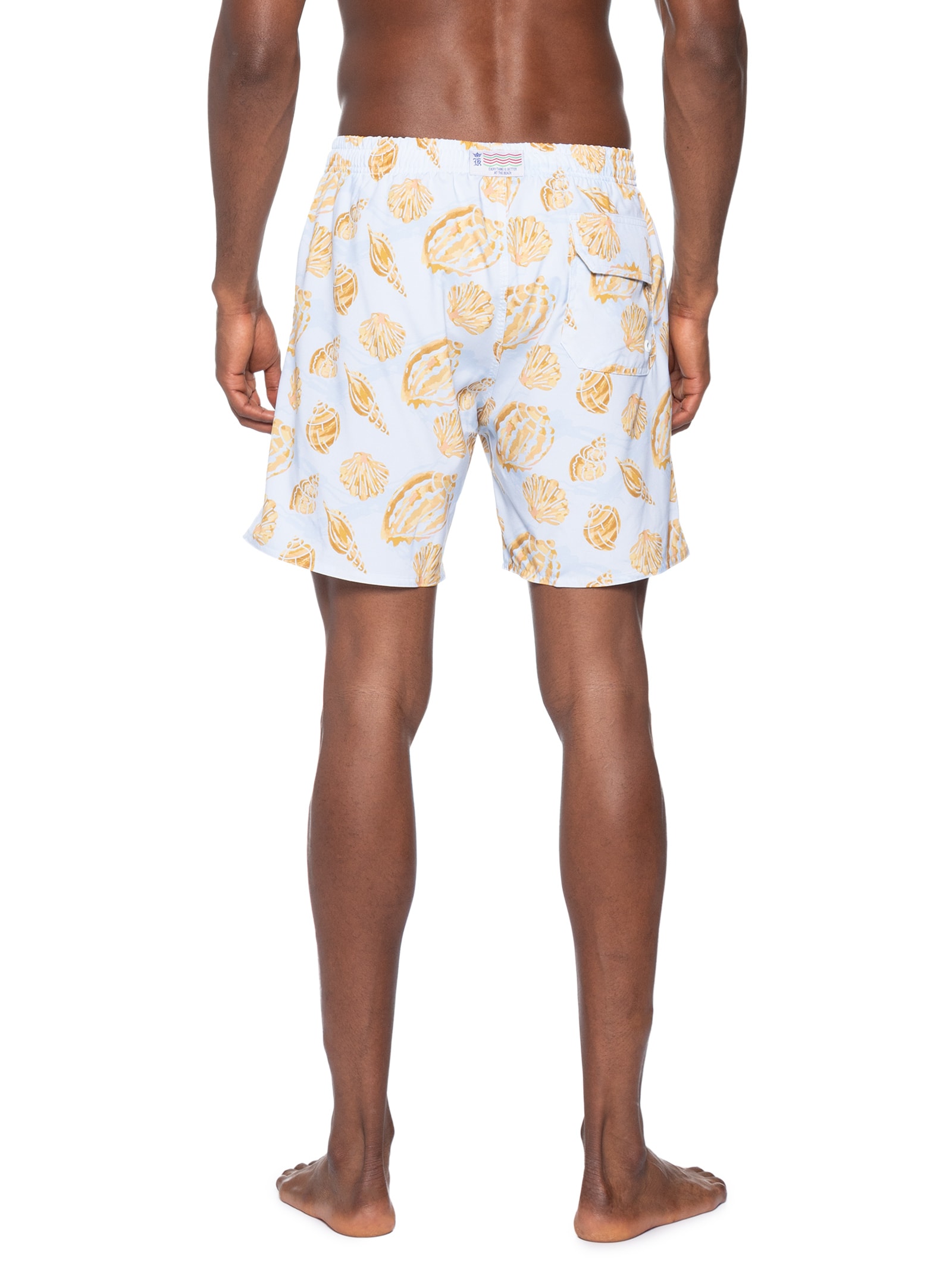 Shorts Praia Masculino Estampado Golden Shell Azul Sergio K