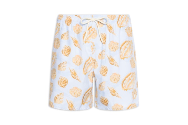 Shorts Praia Masculino Estampado Golden Shell – Azul