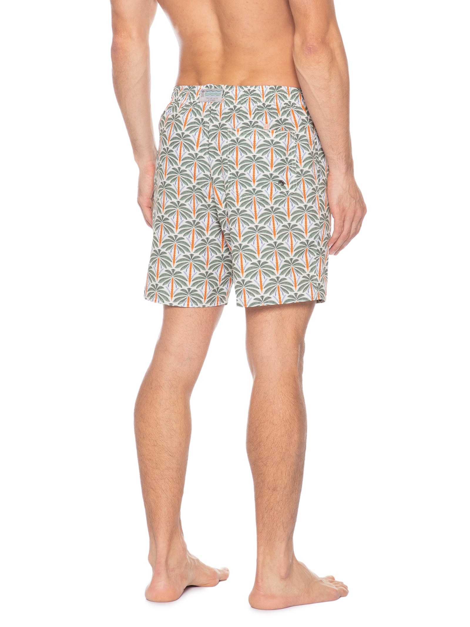 Shorts Praia Masculino Estampado Palm Color Verde Sergio K