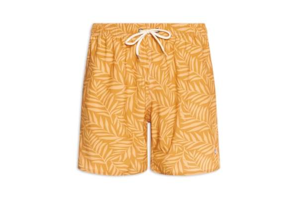Shorts Praia Masculino Estampado Ramos – Amarelo