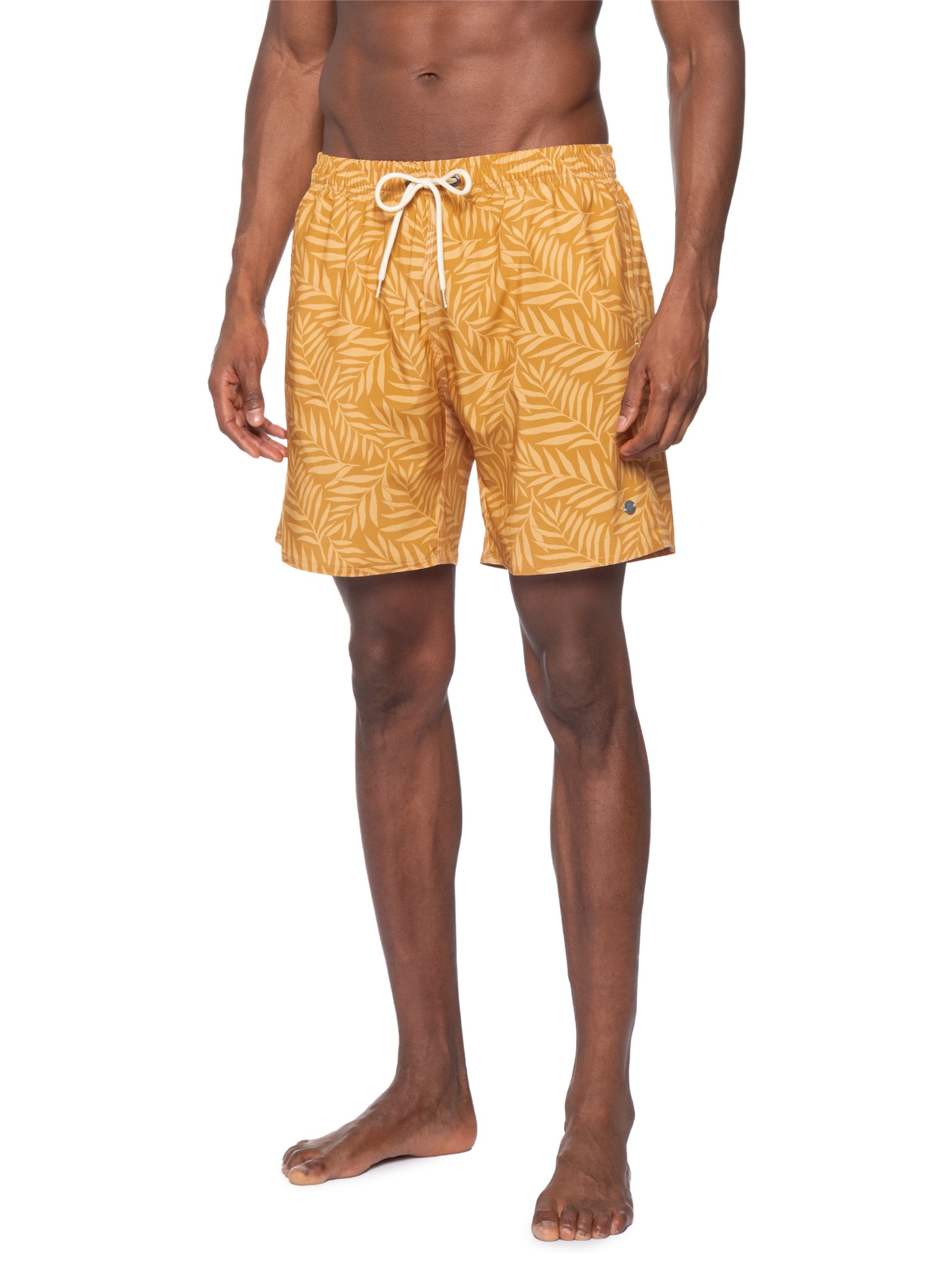 Shorts Praia Masculino Estampado Ramos – Amarelo Sergio K