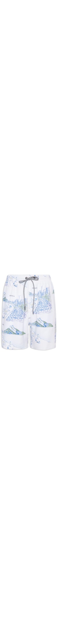 Shorts Praia Masculino Estampado Rio - Branco