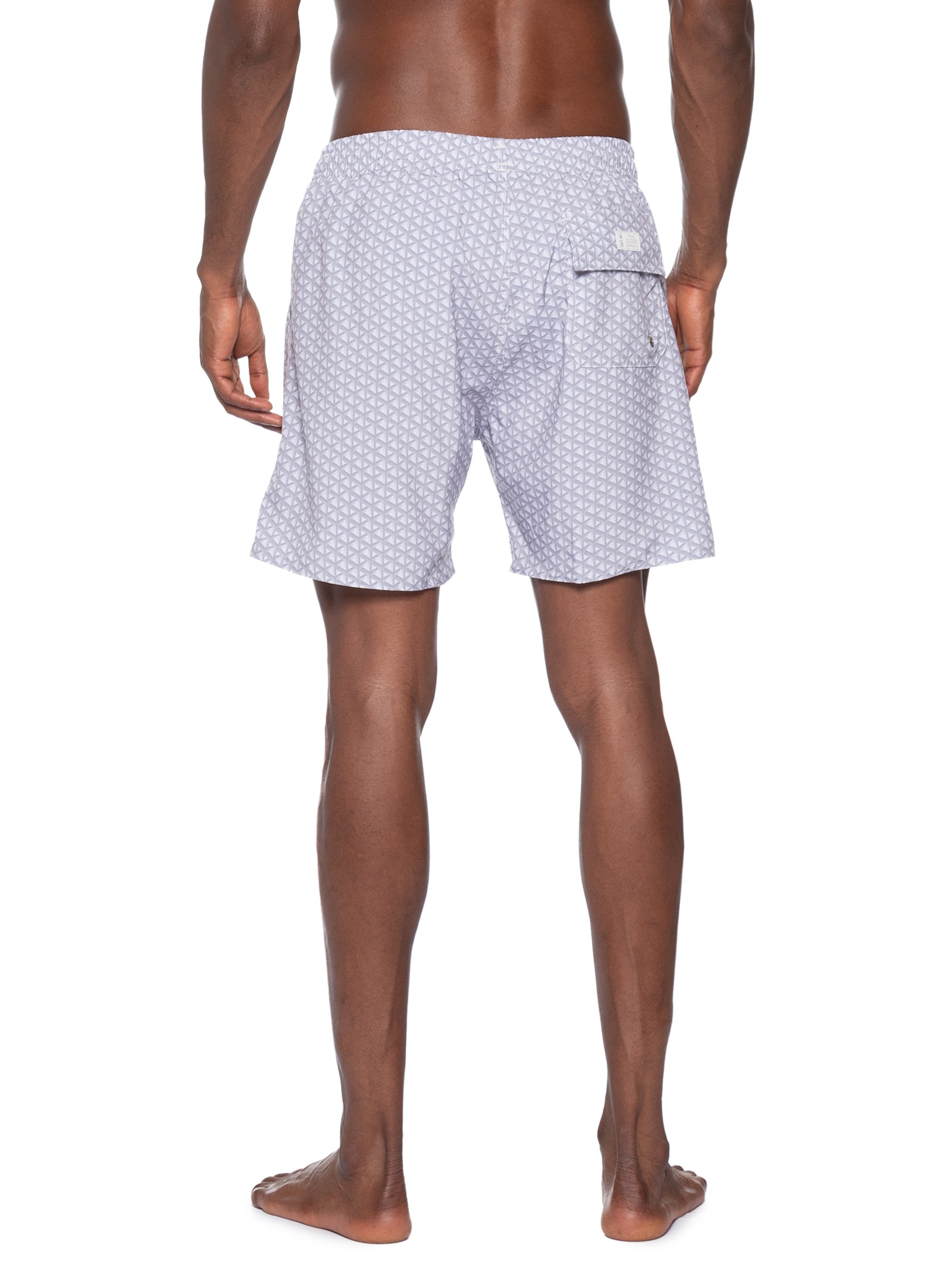 Shorts Praia Masculino Estampado Treliça Cinza Sergio K