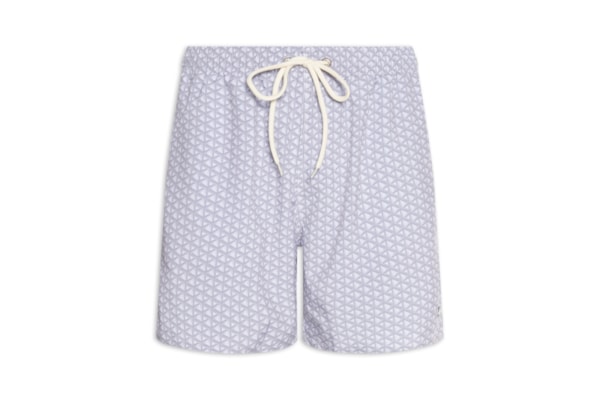 Shorts Praia Masculino Estampado Treliça – Cinza