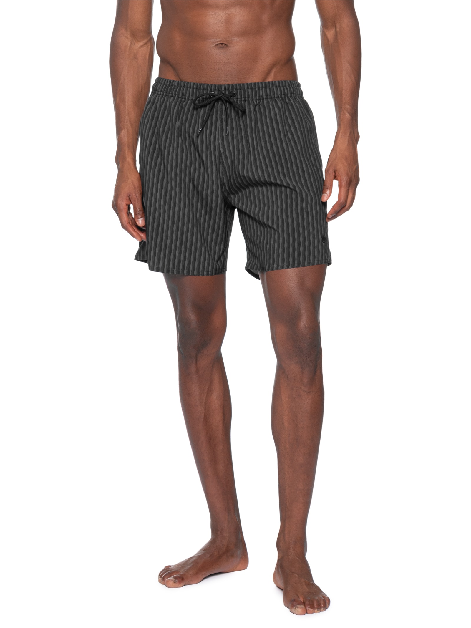 Shorts Praia Masculino Listrado All Black – Preto Sergio K