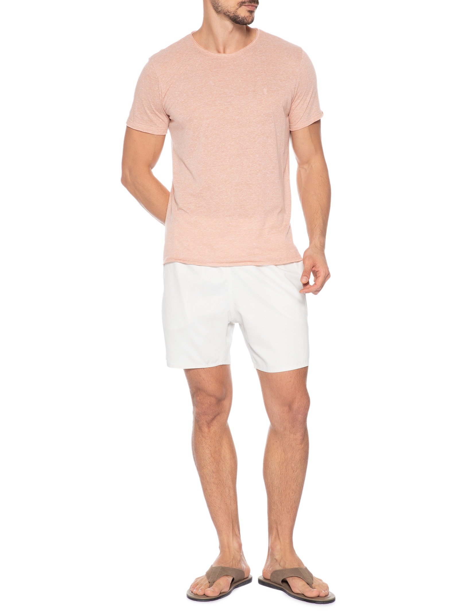 Shorts Praia Masculino Stoned Peach Branco Sergio K