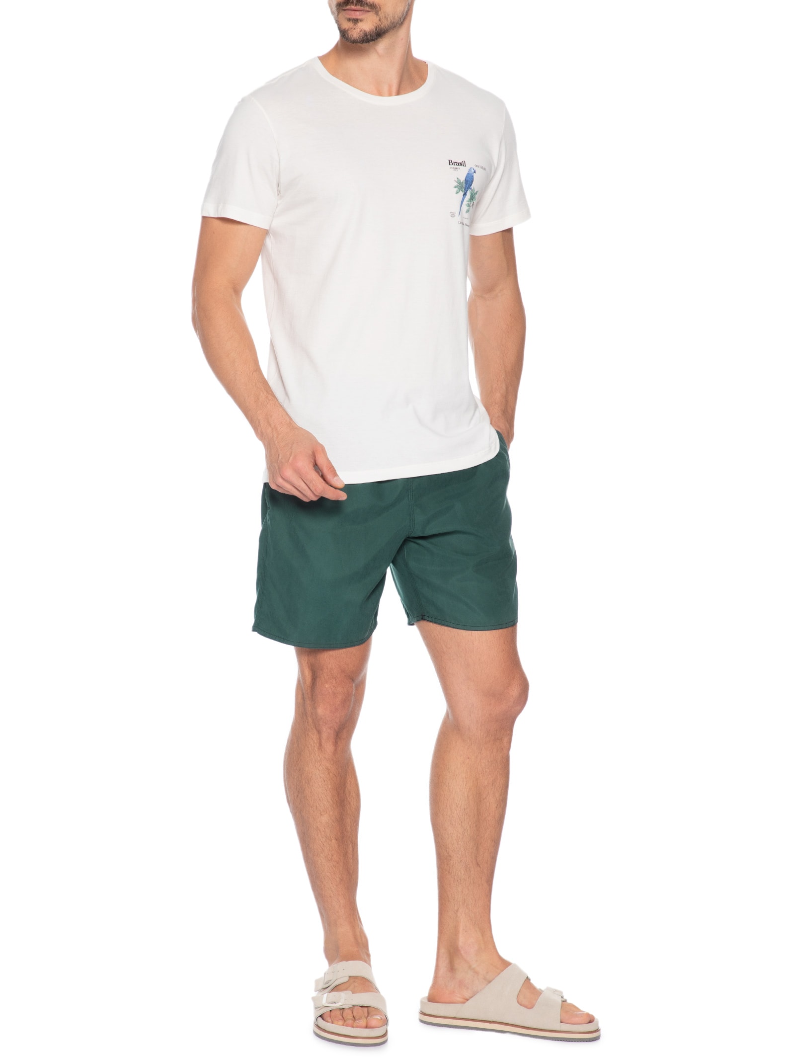 Shorts Praia Masculino Stoned Peach Verde Sergio K
