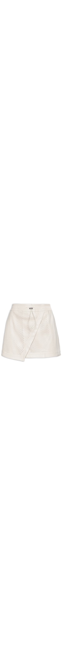 Shorts Saia Like Leather Perfurado - Branco