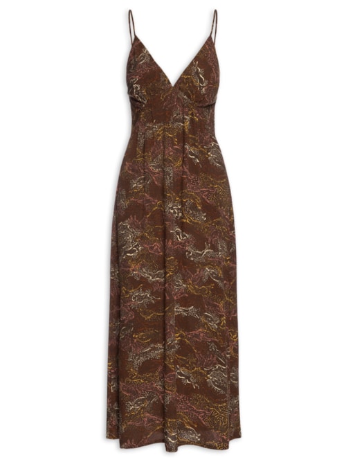 Slip Dress Est Odisseia – Marrom