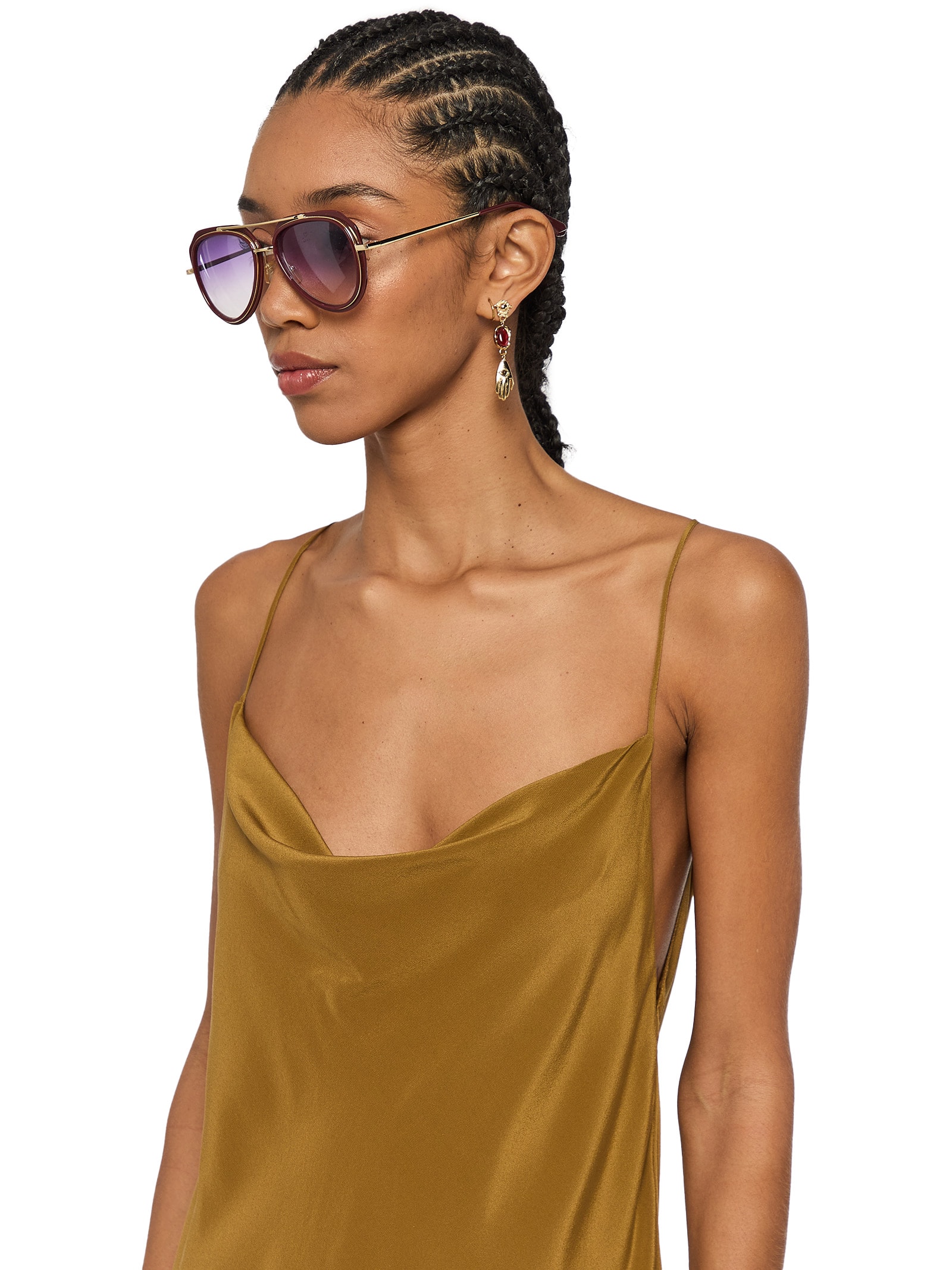 Slip Dress Seda Degagê Antique Verde Animale