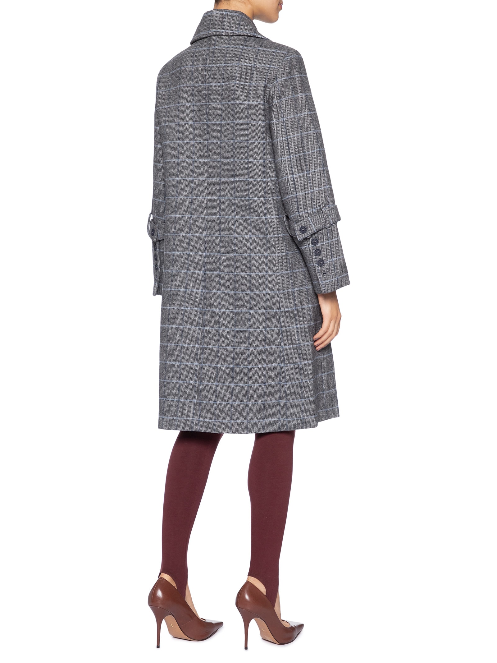 Sobretudo Feminino Chevron Com Listras Cinza Animale