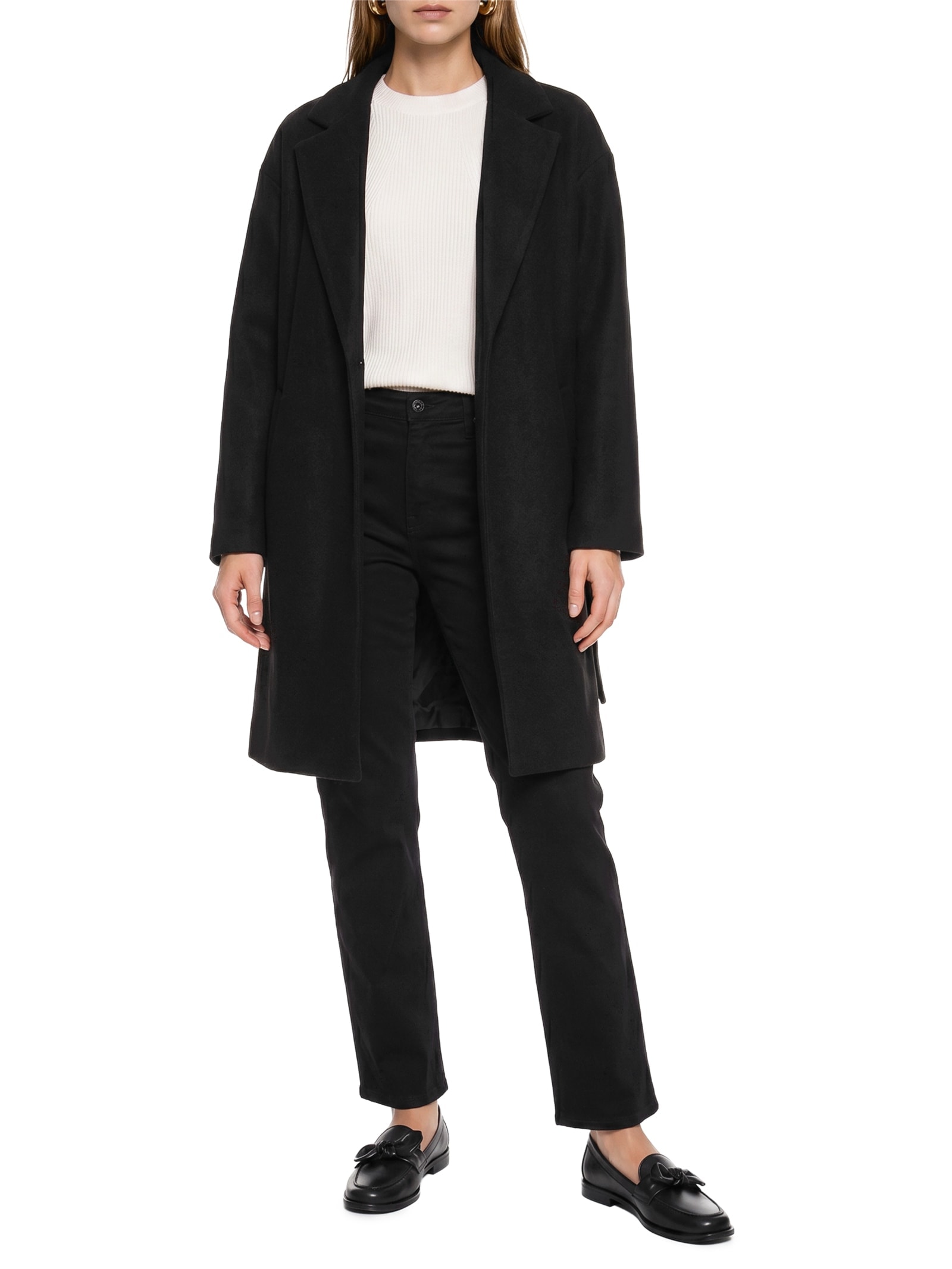 Sobretudo Feminino Tecido Softfelt Preto Lez A Lez
