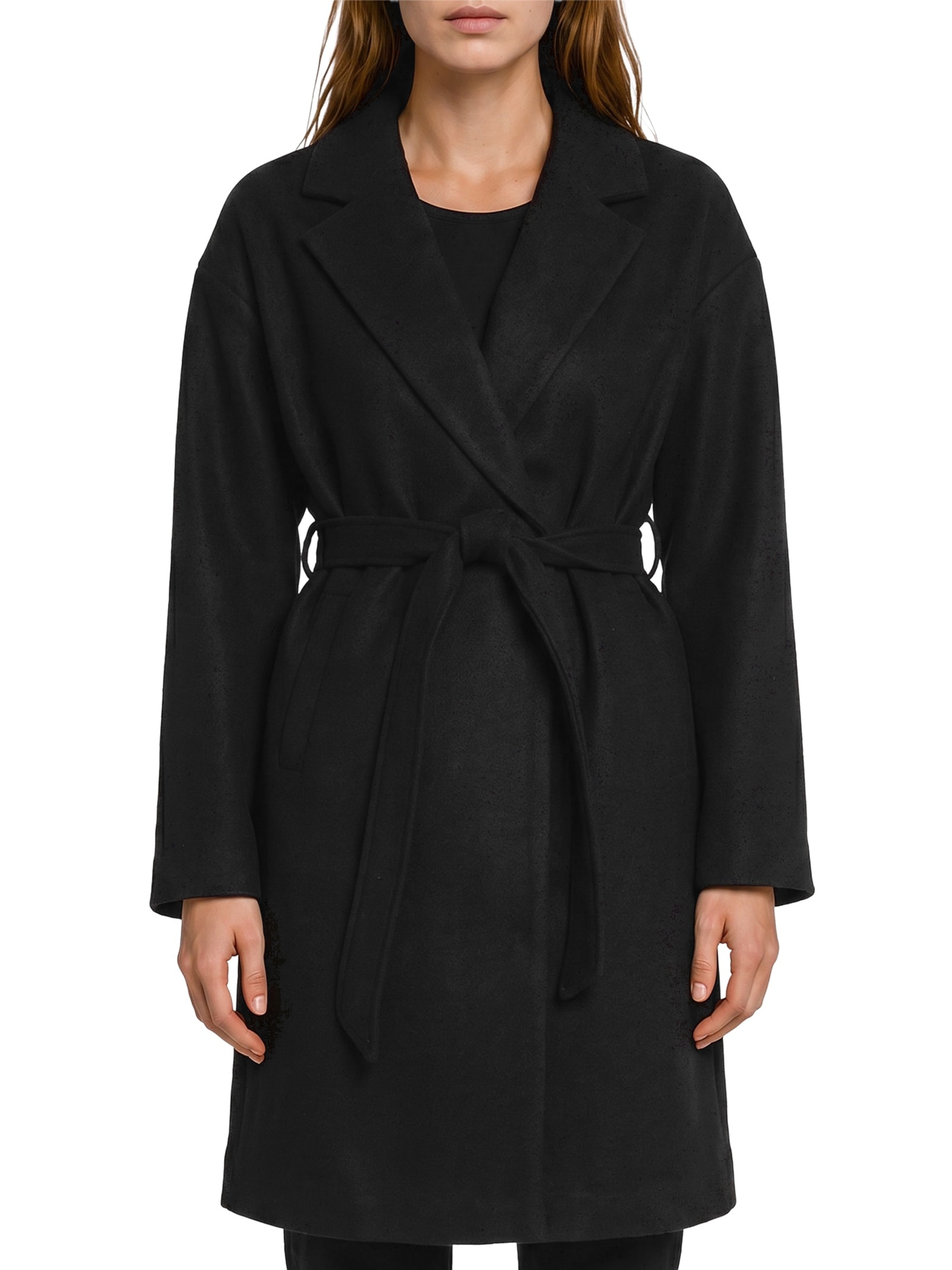 Sobretudo Feminino Tecido Softfelt Preto Lez A Lez