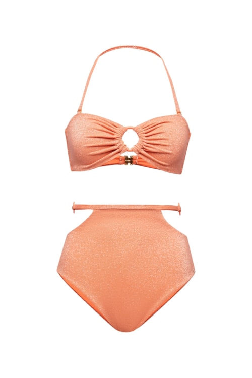 Strapless top biquíni Rebeca Serena – Laranja