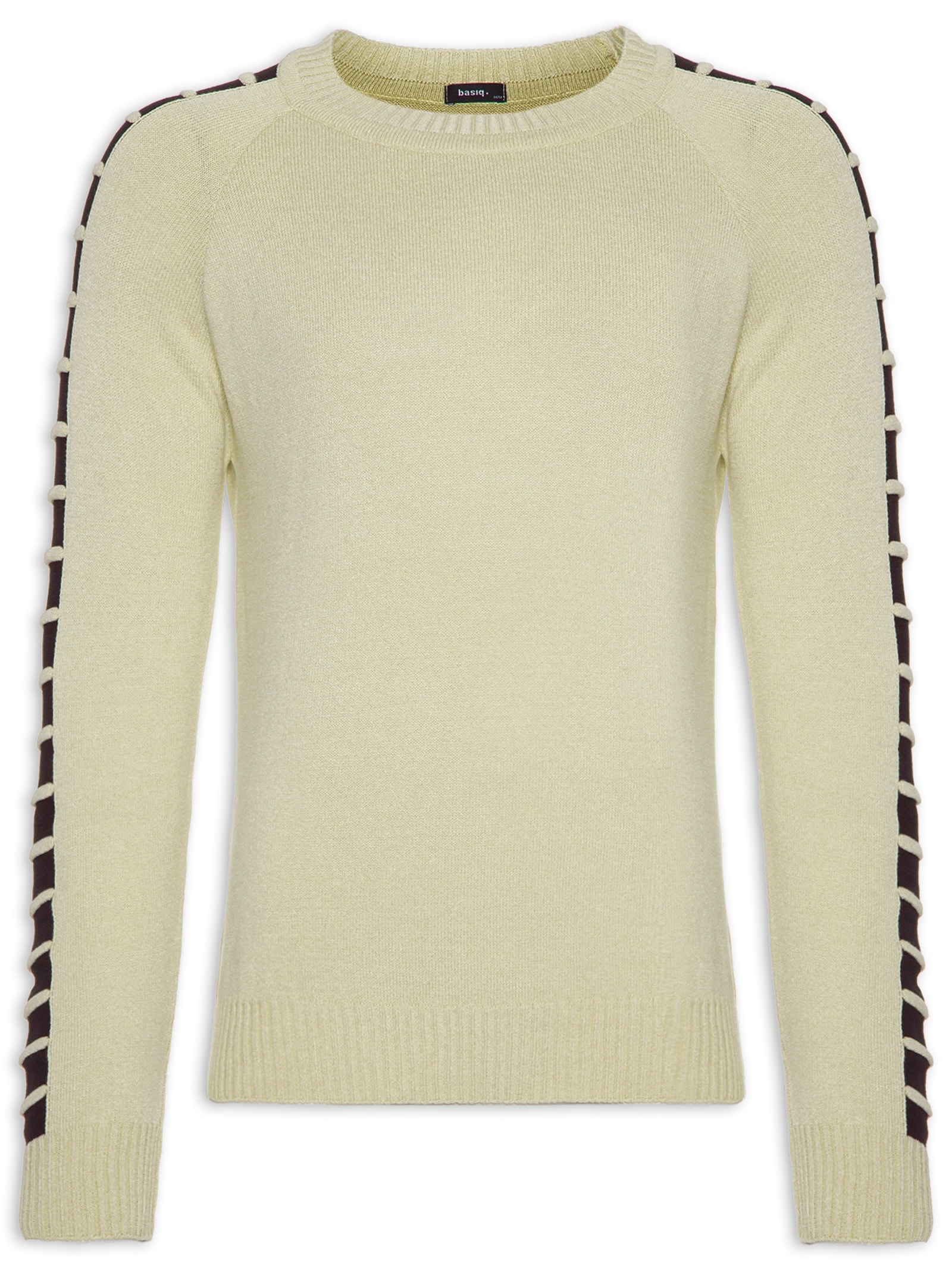 Suéter Com Detalhe Na Manga Bege Basiq Men