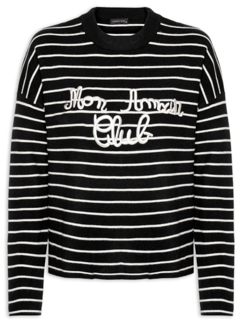 Suéter Estampado Feminino – Preto