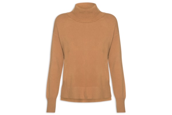 Suéter Feminino Alongado Em Tricot - Bege