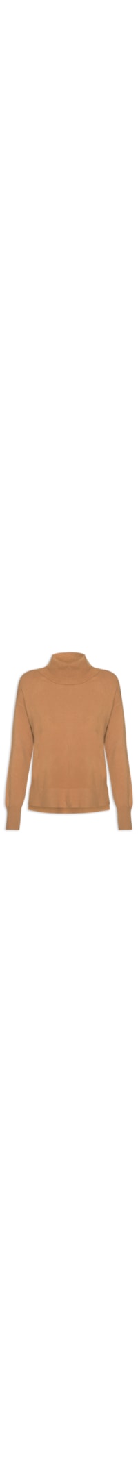 Suéter Feminino Alongado Em Tricot - Bege