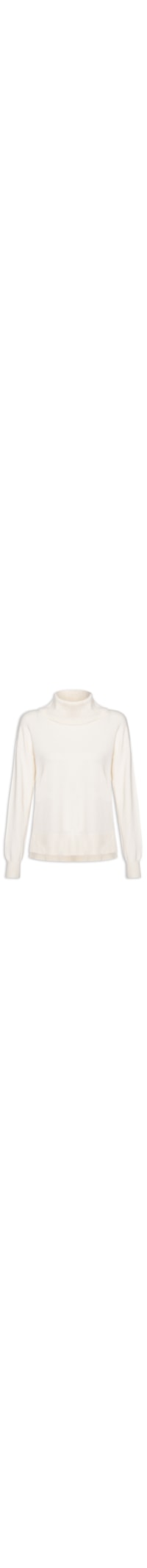 Suéter Feminino Alongado Em Tricot - Off White