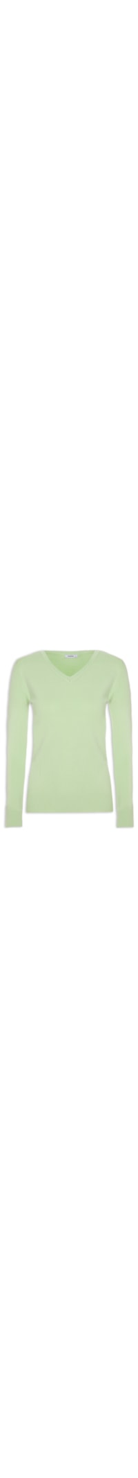 Suéter Feminino Básico Gola V - Verde