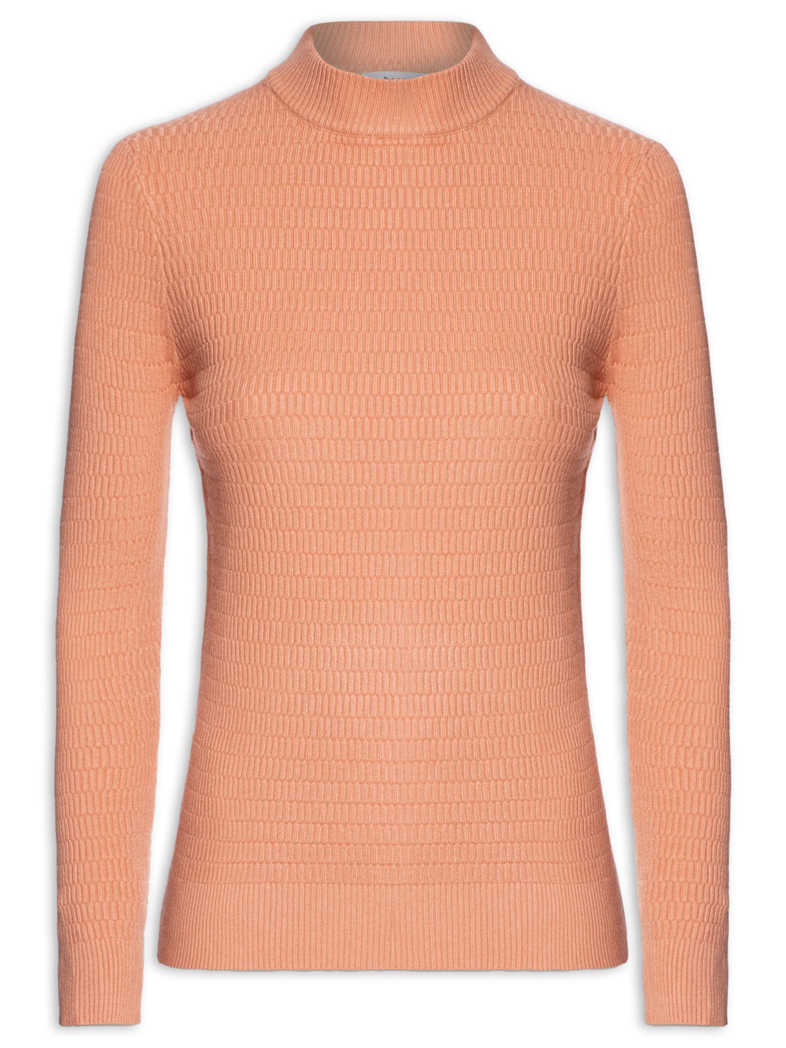 Suéter Feminino Básico Texturizado Laranja Basiq