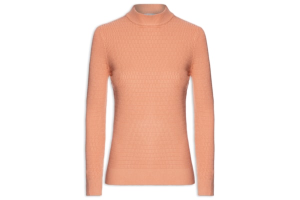 Suéter Feminino Básico Texturizado - Laranja