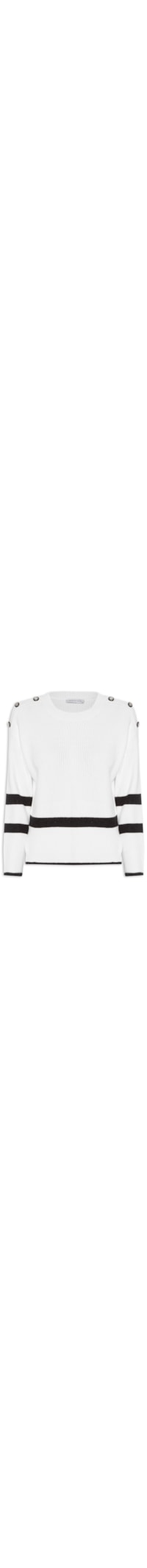 Suéter Feminino Bicolor Em Tricot - Branco