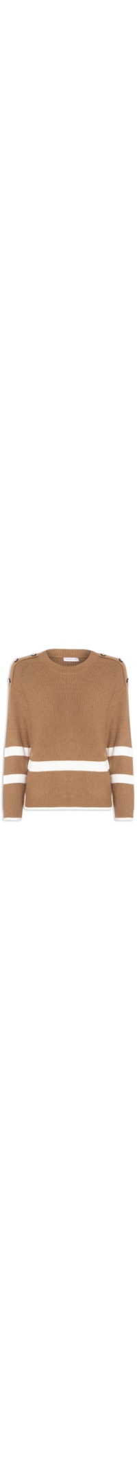 Suéter Feminino Bicolor Em Tricot - Marrom