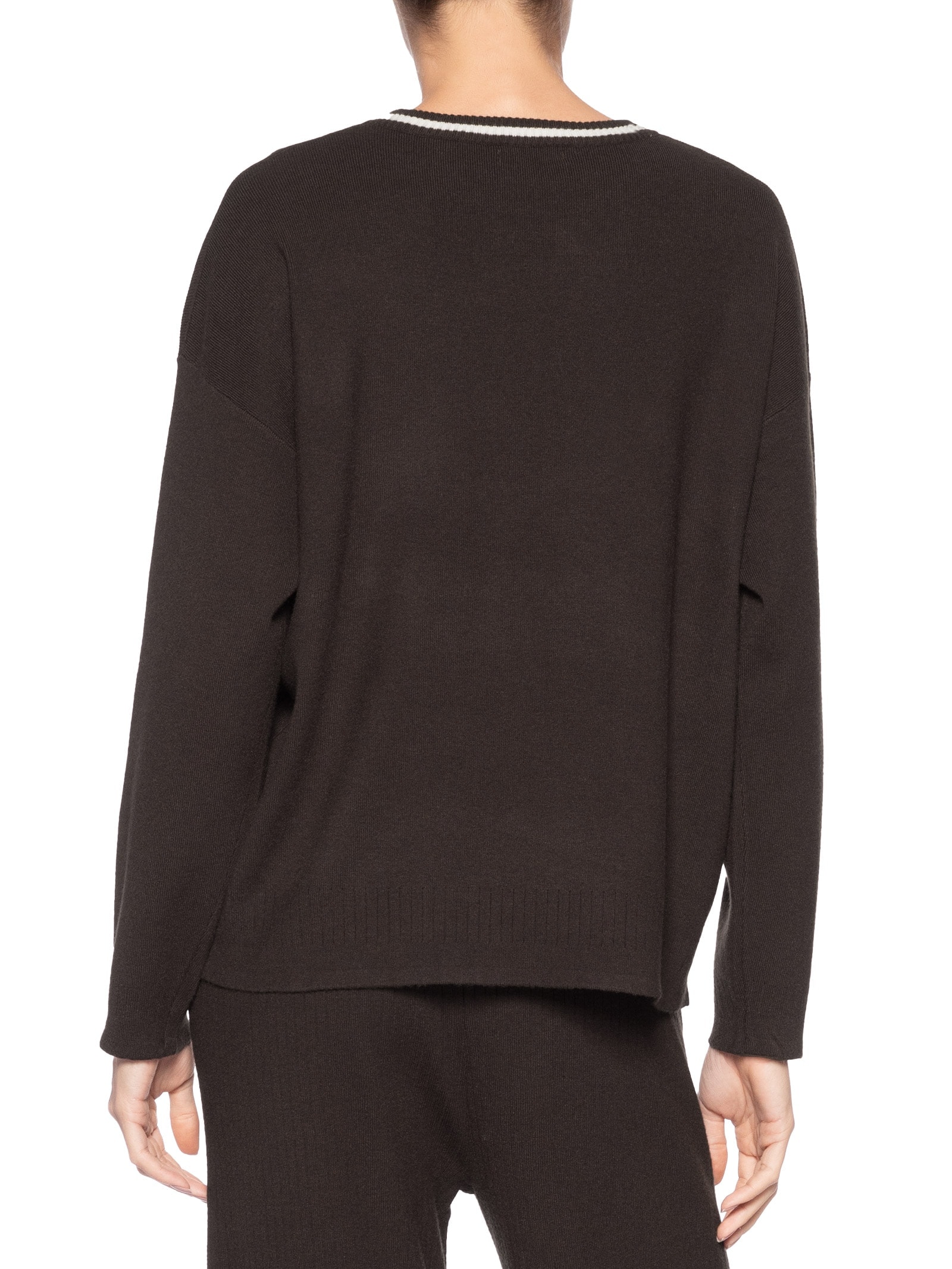 Suéter Feminino Bicolor Em Tricot – Marrom Basiq