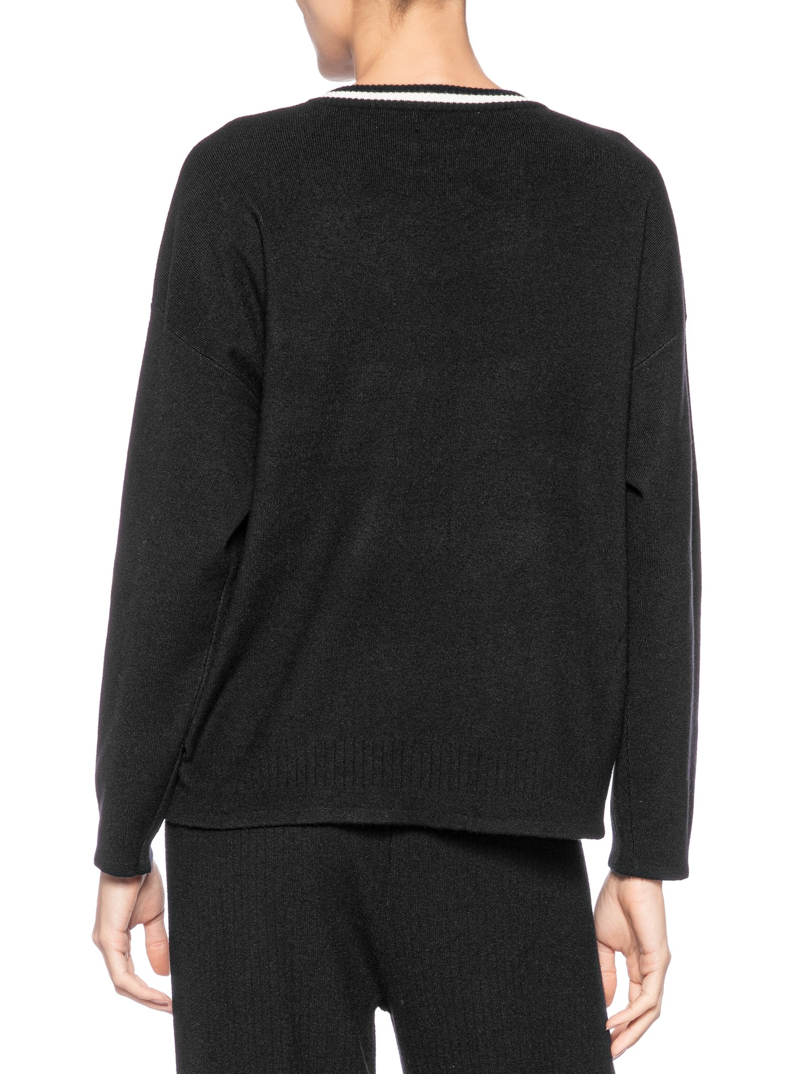 Suéter Feminino Bicolor Em Tricot – Preto Basiq