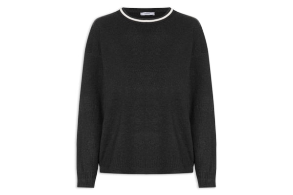 Suéter Feminino Bicolor – Preto