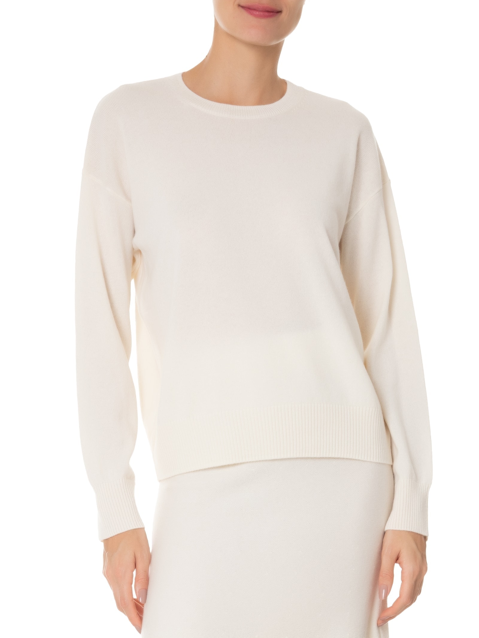 Suéter Feminino Blend de Lã E Cashmere Off White '2Essential