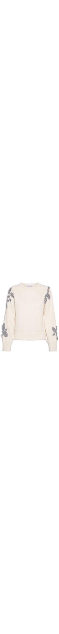 Suéter Feminino Bordado Em Tricot - Bege