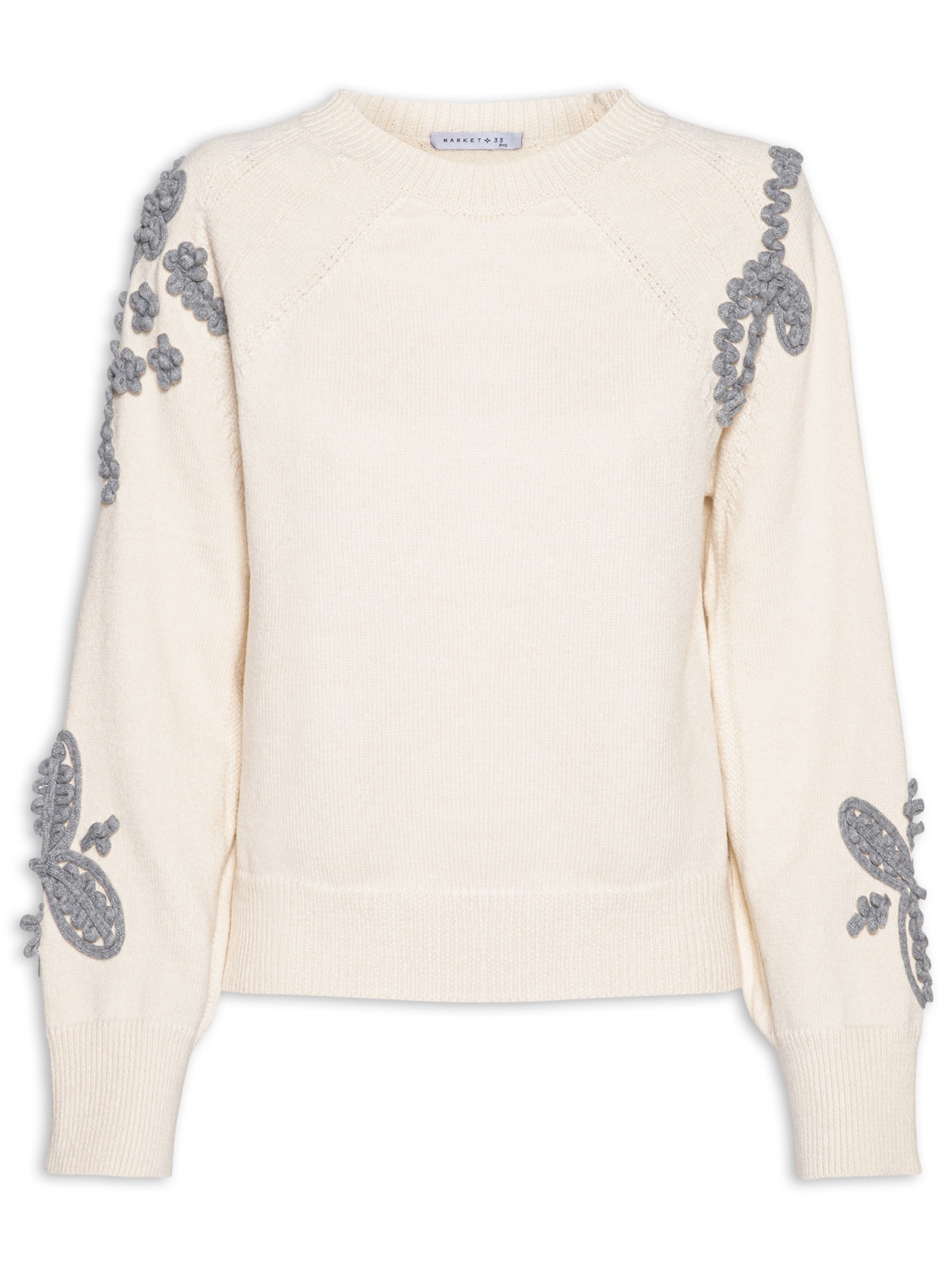 Suéter Feminino Bordado Em Tricot  – Bege Market 33