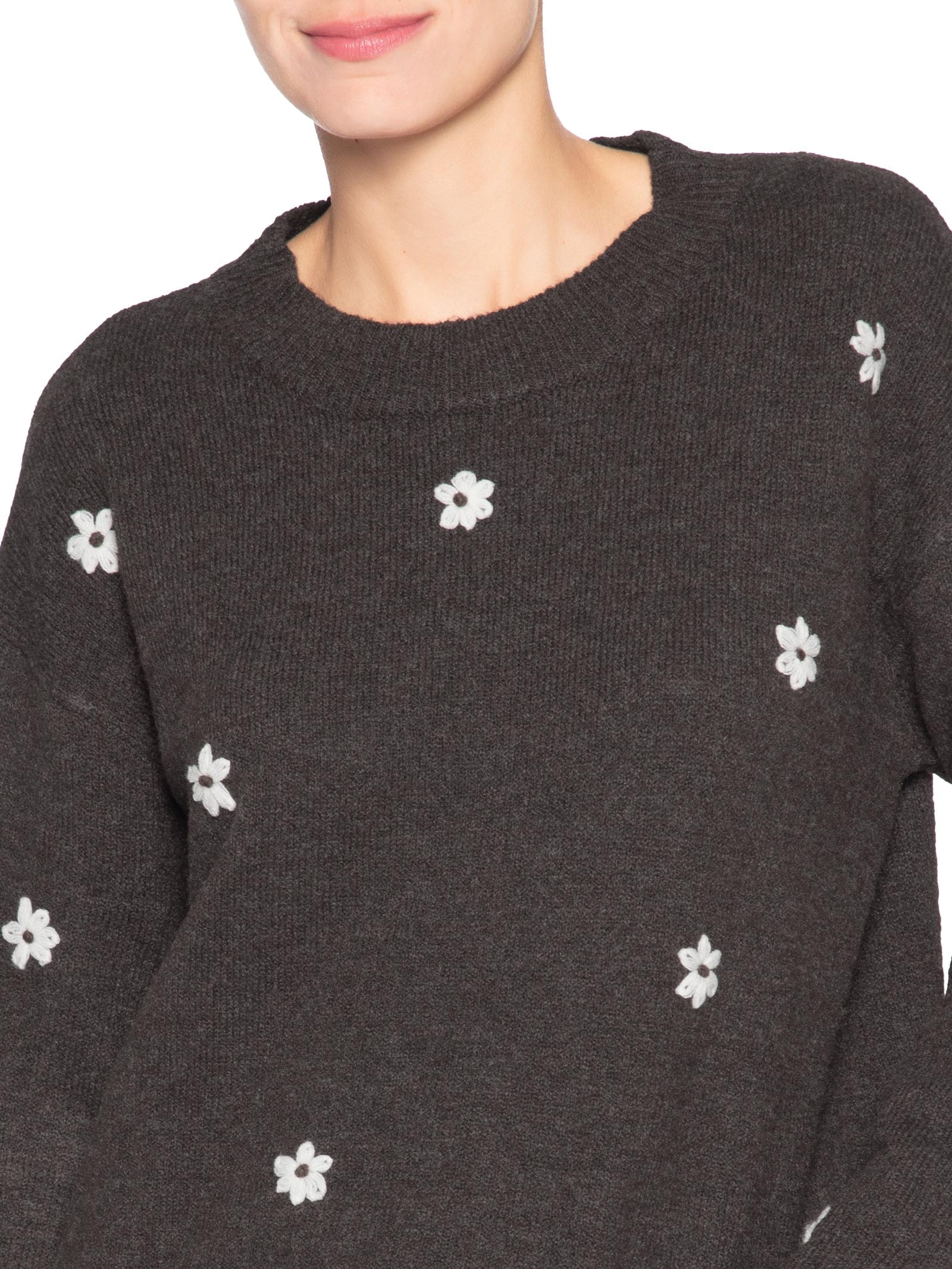Suéter Feminino Bordado Em Tricot  – Preto Market 33