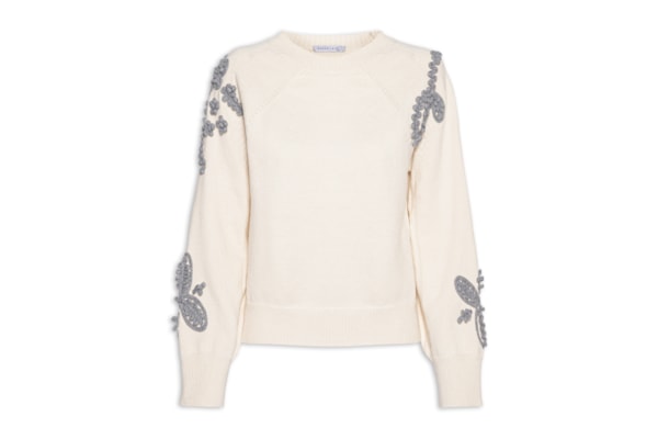 Suéter Feminino Bordado – Bege