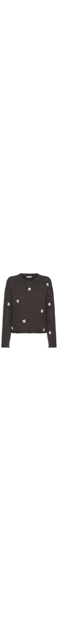 Suéter Feminino Bordado – Preto